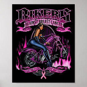 Poster Bikers Contra A Luta Do Cancer Da Mama Por Uma Esp