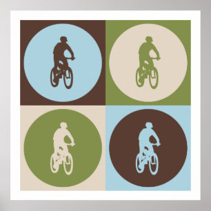 Poster Biking da montanha do pop art