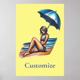 Poster Bikini Girl Beach Nápoles Thunder_Cove