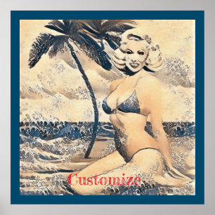 Poster Bikini - Modelo Thunder_Cove da Loira de Kneeling