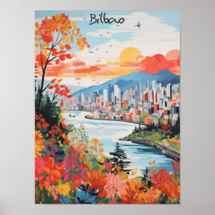 Poster Bilbao Espanha Viagem Arte de Parede da Cidade Est