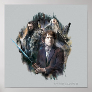 Póster BILBO BAGGINS™, THORIN OAKENSHIELD™ E Gandalf
