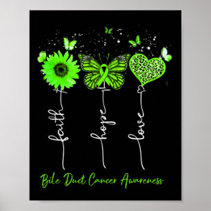 Poster Bile Duct Cancer consciência fé esperança amor leo