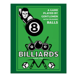 Póster Bilhar de Bolso Vintage