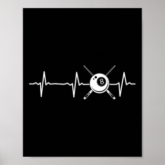 Poster Bilhares de Piscina de 8 bolas - Bateria de Coraçã