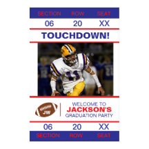 Bilhete de admissão de futebol americano graduado