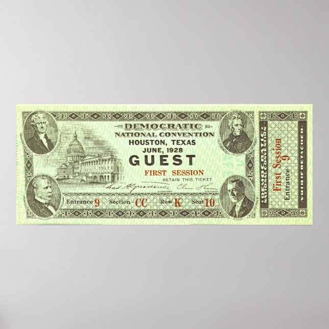 Póster Bilhete Nacional Democrático de 1928 (Frente)