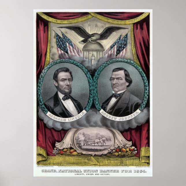 Poster Bilhete Presidencial Republicano 1864 (Frente)