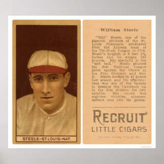 Póster Bill Steele Cardinals Baseball em 1912