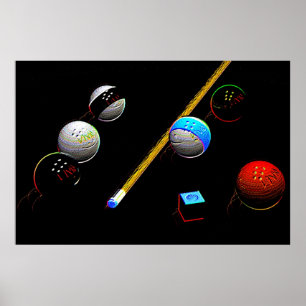 Poster Billards de néon