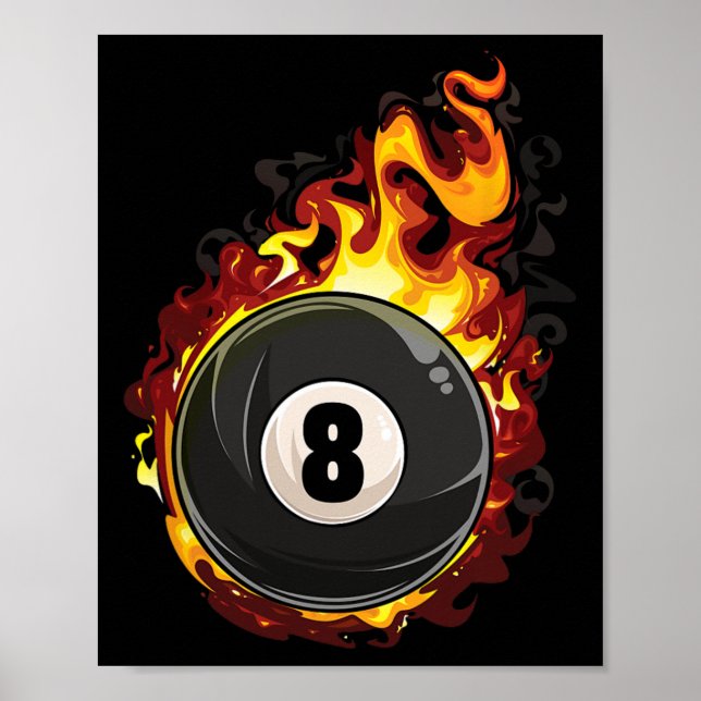 Poster Billiard 8 Ball Player Piscina Billiards Snooker C (Frente)