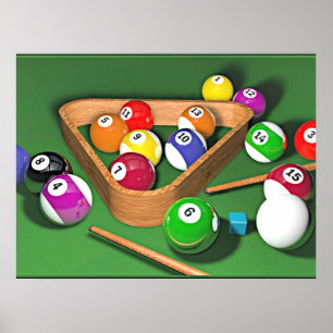 Poster Billiard, arrume-os, design colorido,