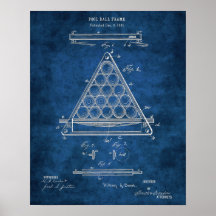 Billiard Ball Frame Patent n.º 3 Piscina Sala Deco