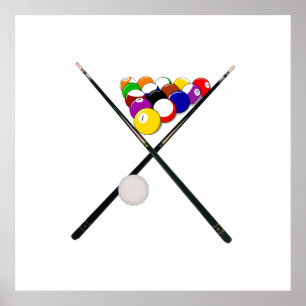 Poster Billiard Balls e Piscinas