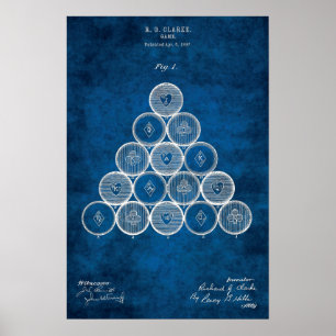 Poster Billiard Balls Patentear Arte Nº 1 Piscina