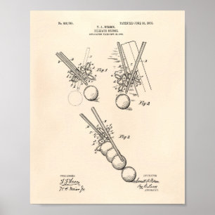 Póster Billiard Bridge 1908 Patent Art - Old Peper