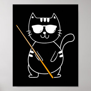 Poster Billiard Cat - Piscina de 8 bolas do Billiard Play