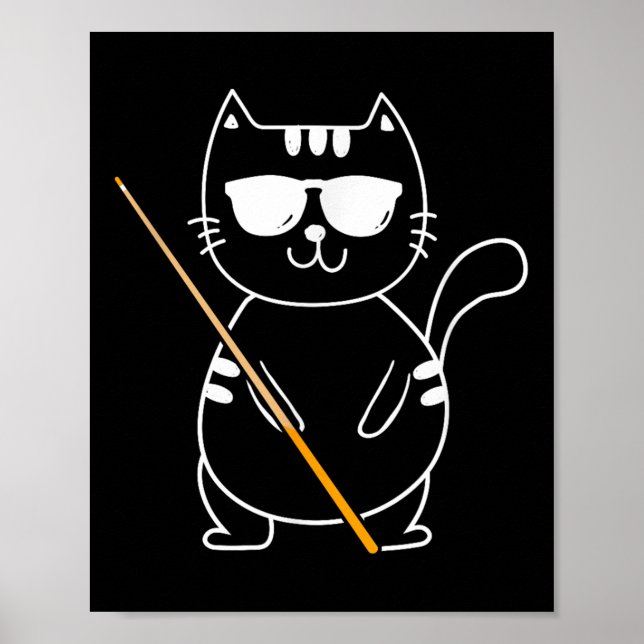 Poster Billiard Cat - Piscina de 8 bolas do Billiard Play (Frente)