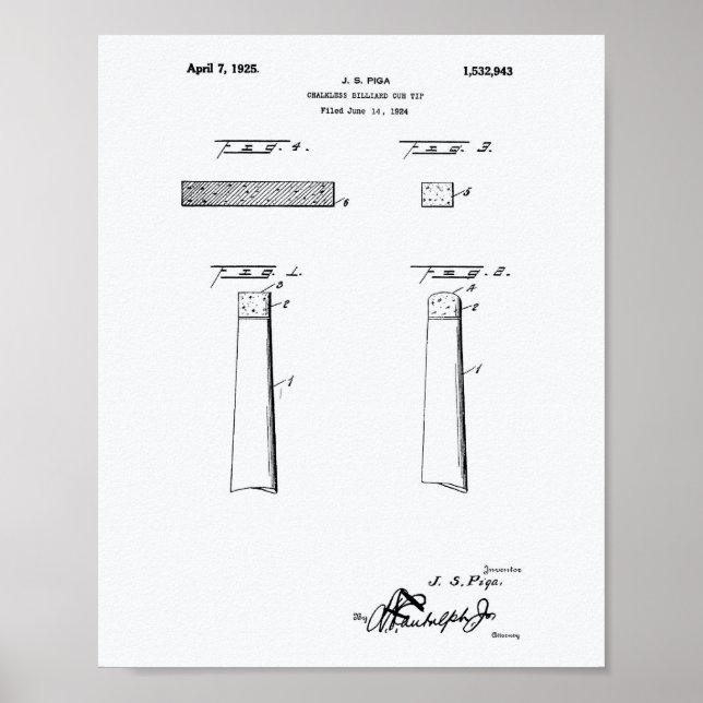 Poster Billiard Cue (Ponta de Mídia Sem Alcatrão) 1925 -  (Frente)