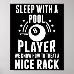 Poster Billiard Dormiu Com Um Jogador De Piscina Engraçad