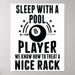 Poster Billiard Dormiu Com Um Jogador De Piscina Engraçad