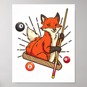 Poster Billiard Fox Hustler Piscina Shirts Girls Snooker 