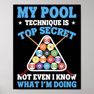 Poster Billiard Funny Piscina Player Minha Técnica De Pis