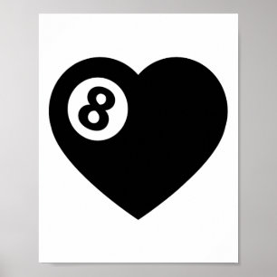 Poster Billiard Heart Piscina Player Poll Bal