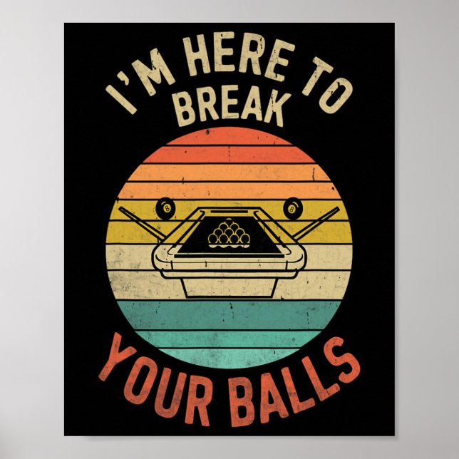 Poster Billiard Piscina Player Billiard Aqui Para Quebrar (Frente)