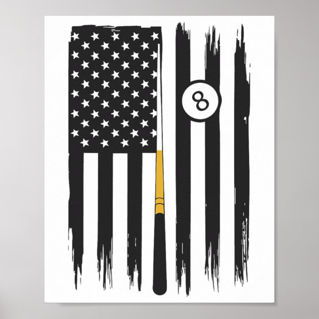 Poster Billiard Piscina Player Billiards Mesa Eua América (Frente)