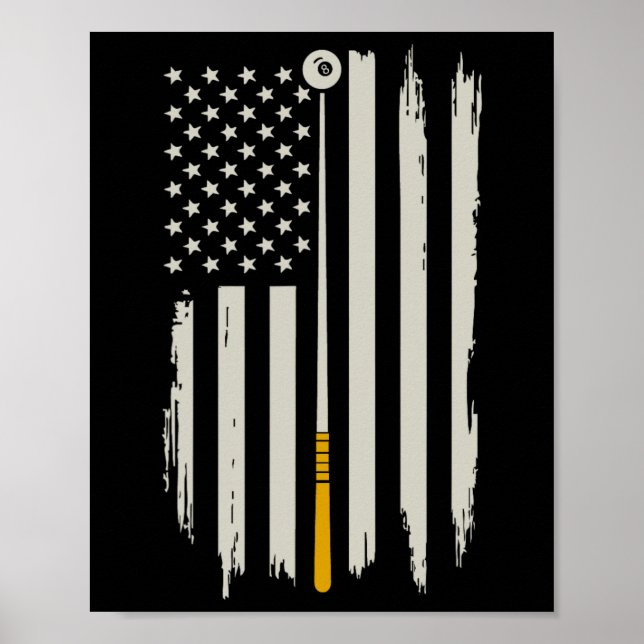 Poster Billiard Piscina Player Billiards Mesa Eua América (Frente)