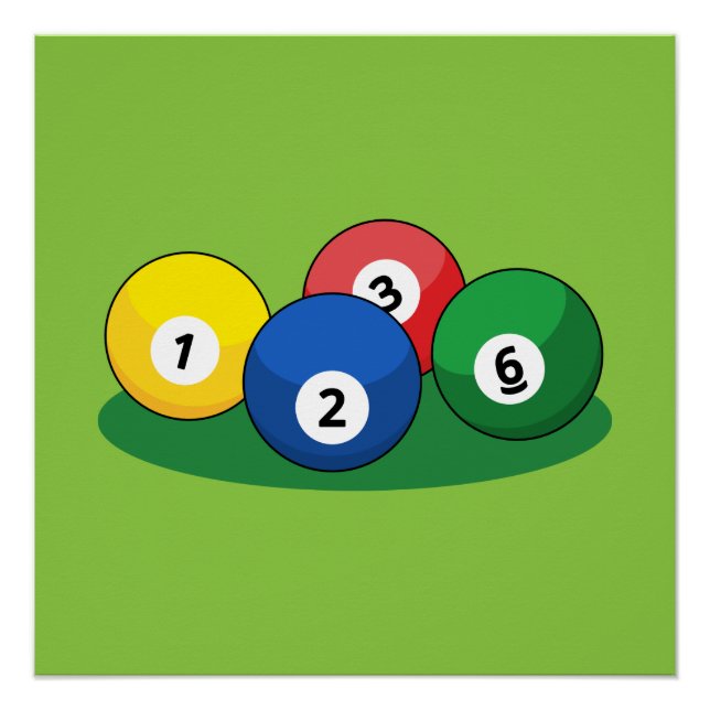 Póster Billiard Piscina Snooker Balls (Frente)