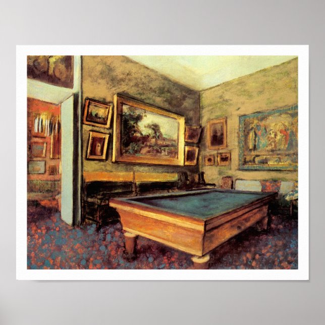 Póster Billiard Room em Meni-Hubert por Degas (Frente)