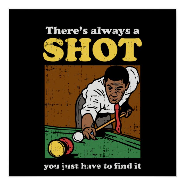 Póster Billiard Snooker Retro (Frente)