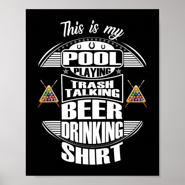 Poster Billiards 8 Ball Piscina Player Sarcasm Novelle Hu (Frente)