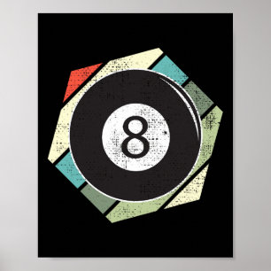Poster Billiards 8 Ball Retro Love For Sport Billiard