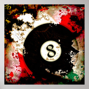 PÓSTER BILLIARDS BALL NÚMERO 8