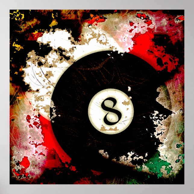 PÓSTER BILLIARDS BALL NÚMERO 8 (Frente)