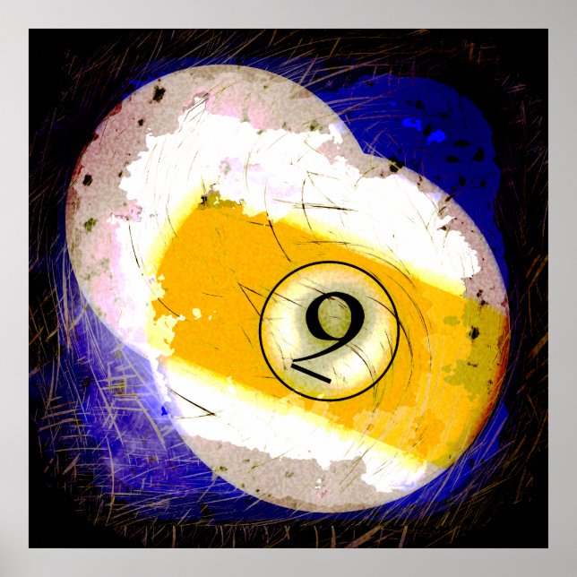 PÓSTER BILLIARDS BALL NÚMERO 9 (Frente)