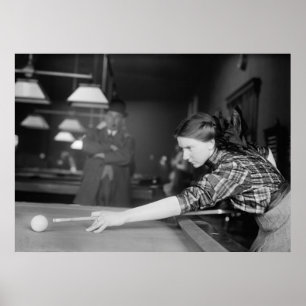 Póster Billiards Champ Martha Clearwater, 1910