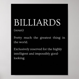 Poster Billiards Definition - Engraçado Sarcástico Billia