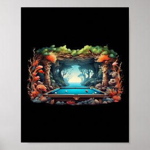 Poster Billiards Engraçado Art Billiards Jogando Jogadore