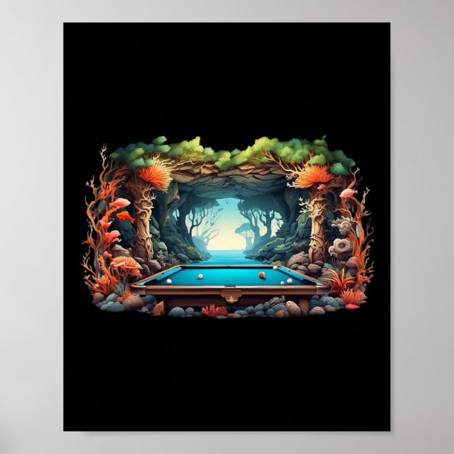 Poster Billiards Engraçado Art Billiards Jogando Jogadore (Frente)