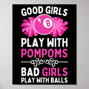 Poster Billiards Engraçados Para Mulheres Meninas 8 Ll Pi