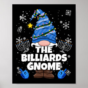 Poster Billiards Gnome Funny Judeu Hanukkah Gnome Billia