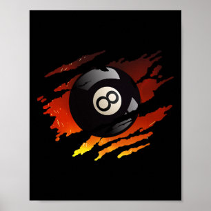 Poster Billiards Men 8 Ball Piscina League Snooker Eigh