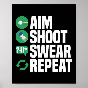 Poster Billiards Piscina Aim Shoot Jura Engraçado