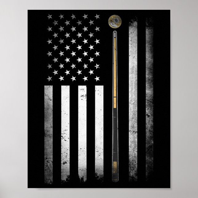 Poster Billiards Piscina Player Mesa Estados Unidos Bande (Frente)
