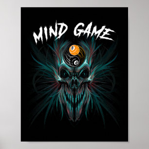 Poster Billiards Piscina Snooker Skull 8-ball 9-ball para