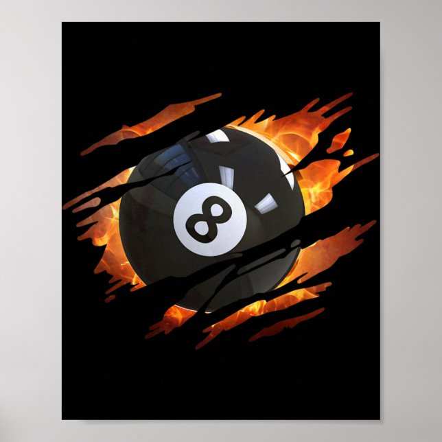 Poster Billiards S Men 8 Ll S Piscina League (Frente)